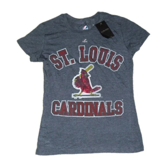 St. Louis Cardinals Womens Majestic T-Shirt Top sz. Medium New Tags Mlb Baseball - Picture 1 of 3